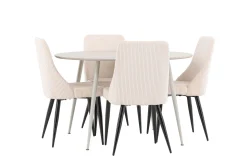 Plaza Matgrupp 120 cm Rund med 4 Leone stolar