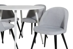 Plaza Matgrupp 100 cm Rund med 4 Velvet stolar