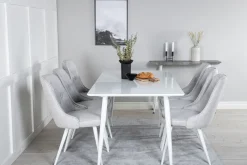 Polar Matgrupp 180 cm Rektangulär med 6 Velvet Deluxe stolar
