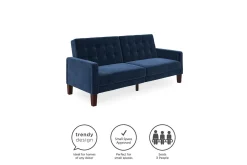Porter 2-sits Bäddsoffa Sammet/Blå