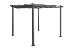 Porto Pergola 3x3 m i aluminium med tak för solskydd
