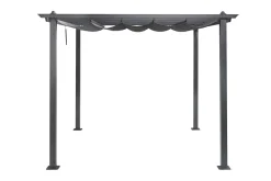 Porto Pergola 3x3 m i aluminium med tak för solskydd