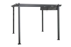 Porto Pergola 3x3 m i aluminium med tak för solskydd