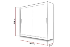 Prag Garderob 180x215 cm