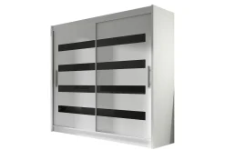 Prag Garderob 180x57x215 cm LED-belysning