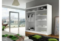 Prag Garderob 180x57x215 cm LED-belysning