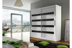 Prag Garderob 180x57x215 cm LED-belysning