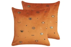 Prydnadskuddar Aeonium set om 2 Orange/svart
