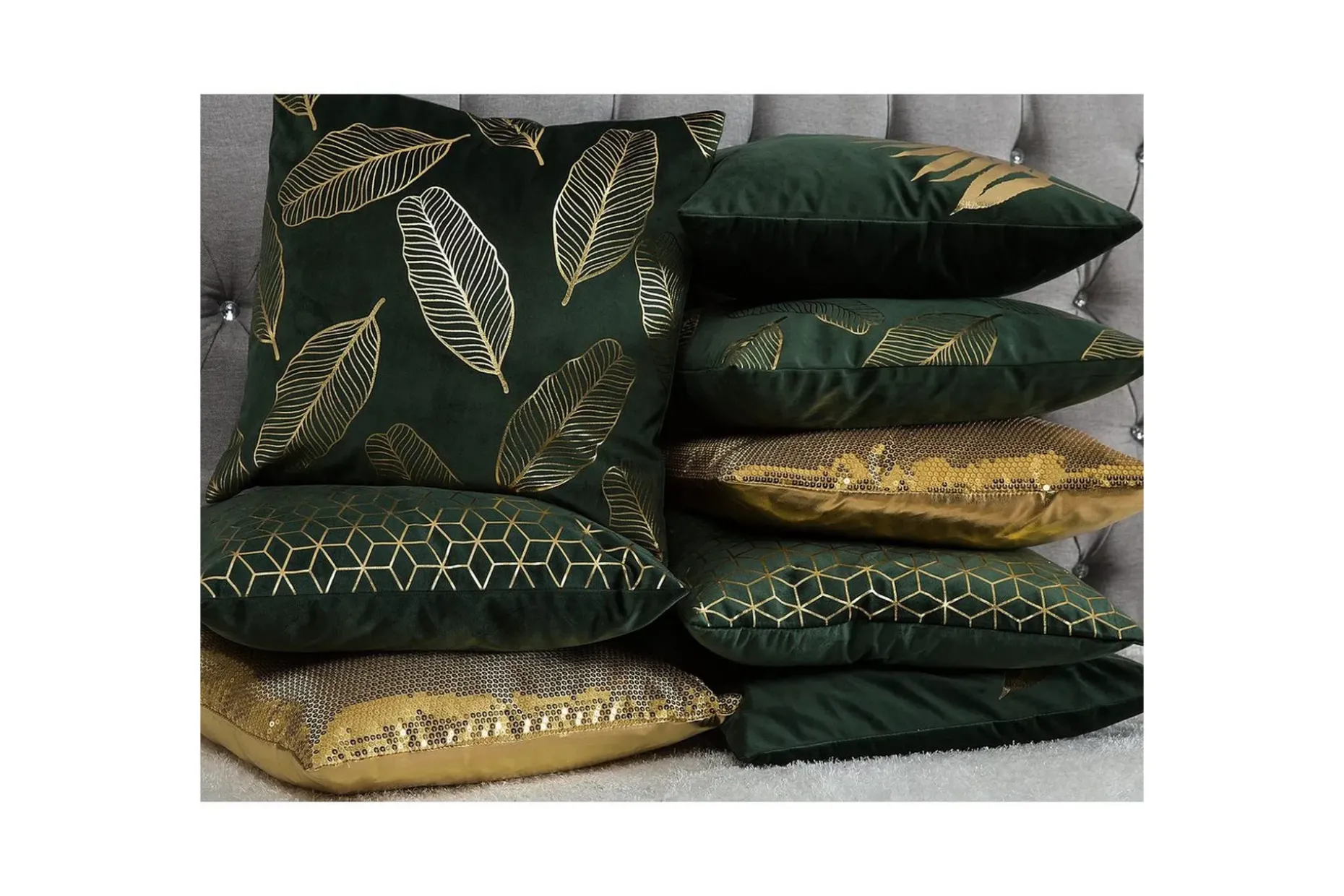 Prydnadskuddar Fern set om 2