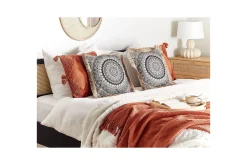 Prydnadskuddar Geranium set om 2 Beige/svart