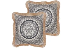 Prydnadskuddar Geranium set om 2 Beige/svart