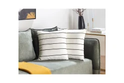 Prydnadskuddar Milas set om 2 Vit/Svart