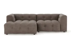 Puffy 3-sits bubblig soffa med divan vänster