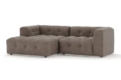 Puffy 3-sits bubblig soffa med divan vänster