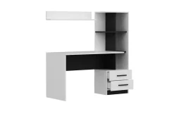 Puijas Skrivbord 120 cm med Förvaring Låda + Hyllor + Vägghy