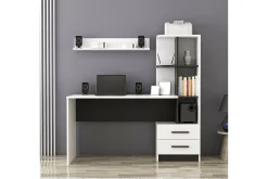 Puijas Skrivbord 120 cm med Förvaring Låda + Hyllor + Vägghy