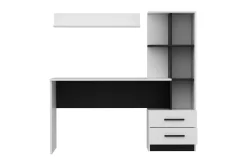 Puijas Skrivbord 120 cm med Förvaring Låda + Hyllor + Vägghy
