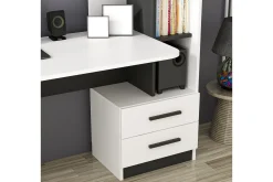 Puijas Skrivbord 120 cm med Förvaring Låda + Hyllor + Vägghy