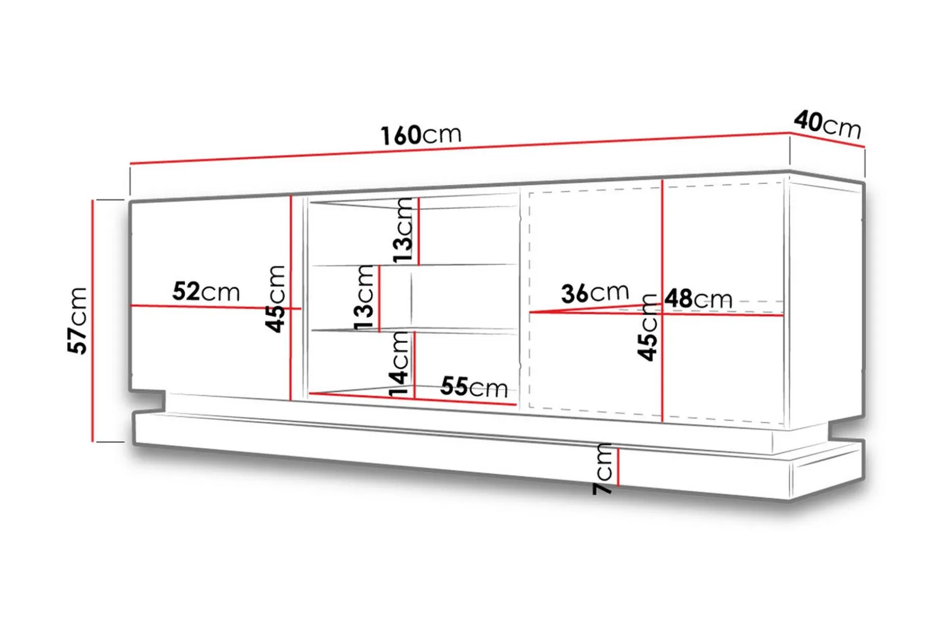 Qiu Tv-bänk 160 cm