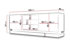 Qiu TV-bänk 40x160 cm LED-belysning