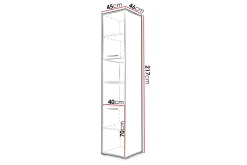 Rauk Förvaringsskåp 45 cm White High gloss 45x46x217