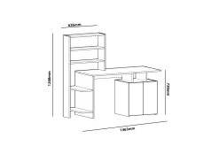 Raymer Skrivbord 146 cm med Förvaring Hyllor + Skåp