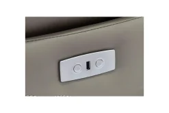 Reclinerfåtölj Loft24 Fåtölj Lannilis Ljusgrå, PU/trä/metall, Elektrisk vilstol Ljusgrå