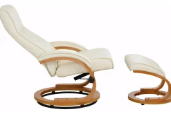 Recliner|Ottoman Paprika Cream Genuine Läder |Bokf