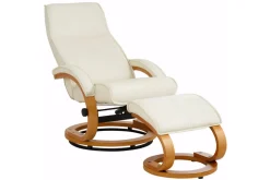 Recliner|Ottoman Paprika Cream Genuine Läder |Bokf
