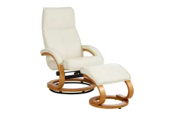 Recliner|Ottoman Paprika Cream Genuine Läder |Bokf
