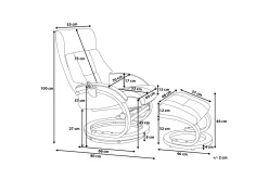 Reclinerstol Force med fotpall