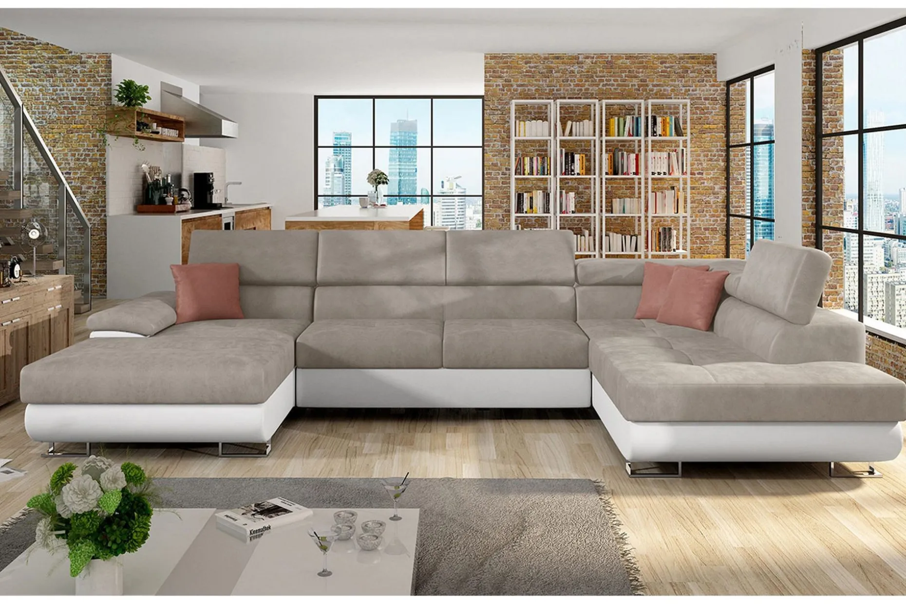 Reginia Bäddsoffa m. Divan och Schäslong Förvaring 4-sits