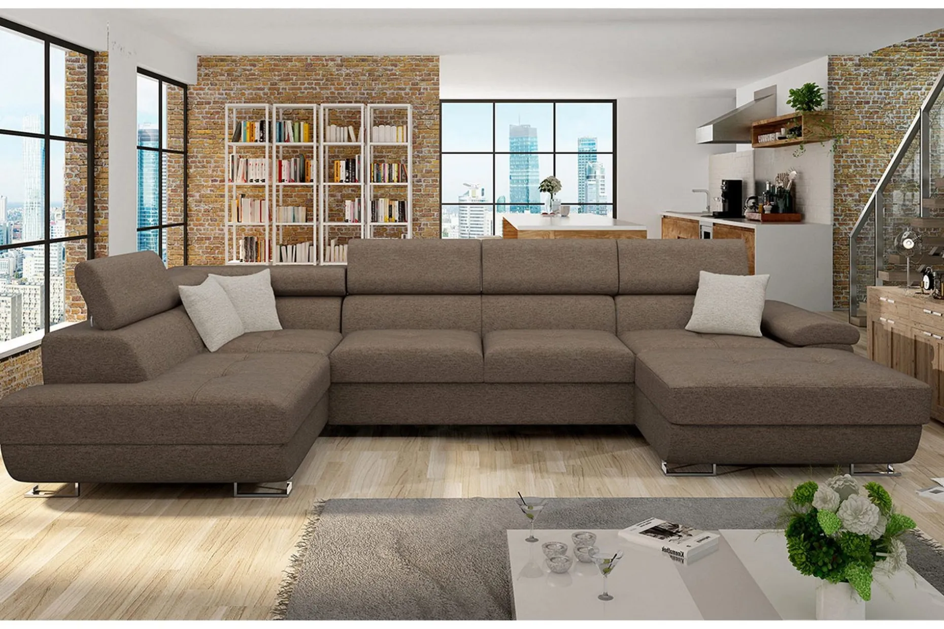 Reginia Bäddsoffa m. Divan och Schäslong Förvaring 4-sits