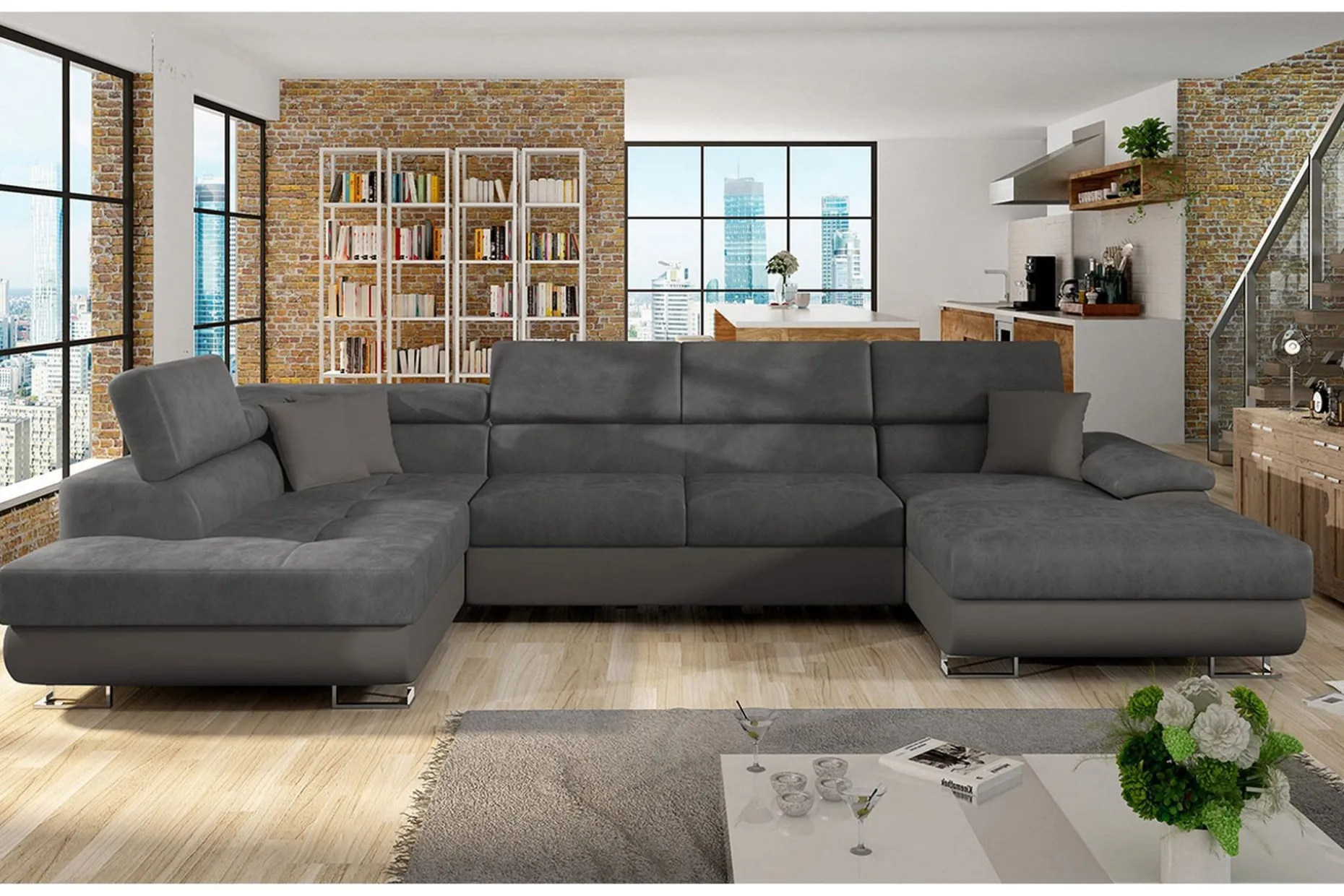 Reginia Bäddsoffa m. Divan och Schäslong Förvaring 4-sits