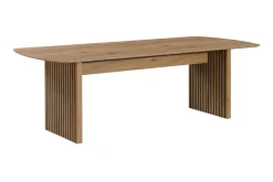 Richeto Matbord 210 cm ek + 6 st Nibe stol grå med ek ben