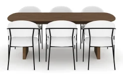 Richeto Matbord 210 cm med 6 Karol Matstolar
