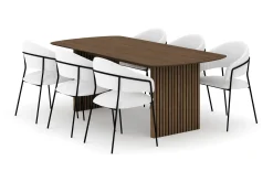 Richeto Matbord 210 cm med 6 Karol Matstolar