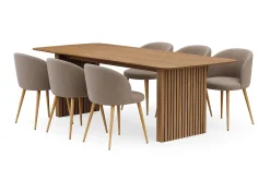 Richeto Matbord 240 cm med 6 Greya Matstolar med armstöd