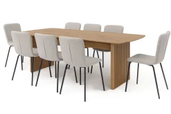 Richeto Matbord 240 cm med 8 Katy Matstolar