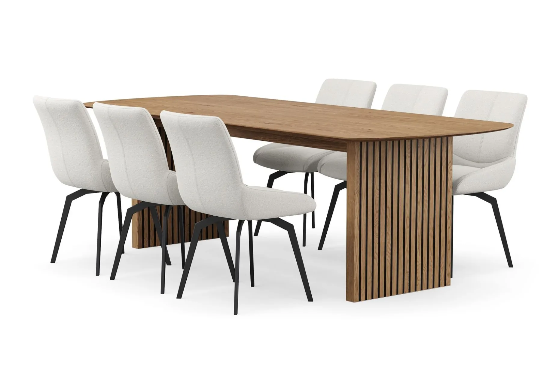 Richeto Matgrupp 240 cm med 6 Mora Snurrstolar