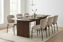 Richeto Matgrupp Rökt Ek 210 cm med 6 Elsie Matstolar