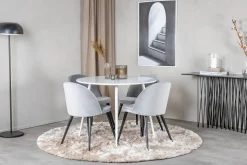 Ridones Matgrupp 100 cm Rund inkl 4 Valerie Sammetsstolar