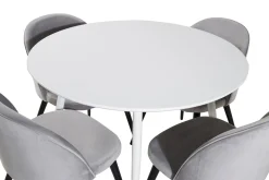 Ridones Matgrupp 100 cm Rund inkl 4 Valerie Sammetsstolar