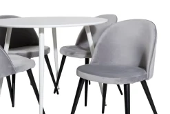 Ridones Matgrupp 100 cm Rund inkl 4 Valerie Sammetsstolar