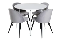 Ridones Matgrupp 100 cm Rund inkl 4 Valerie Sammetsstolar
