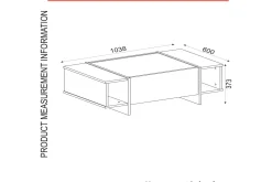 Riello Soffbord 104 cm med Förvaring Hyllor + Lucka