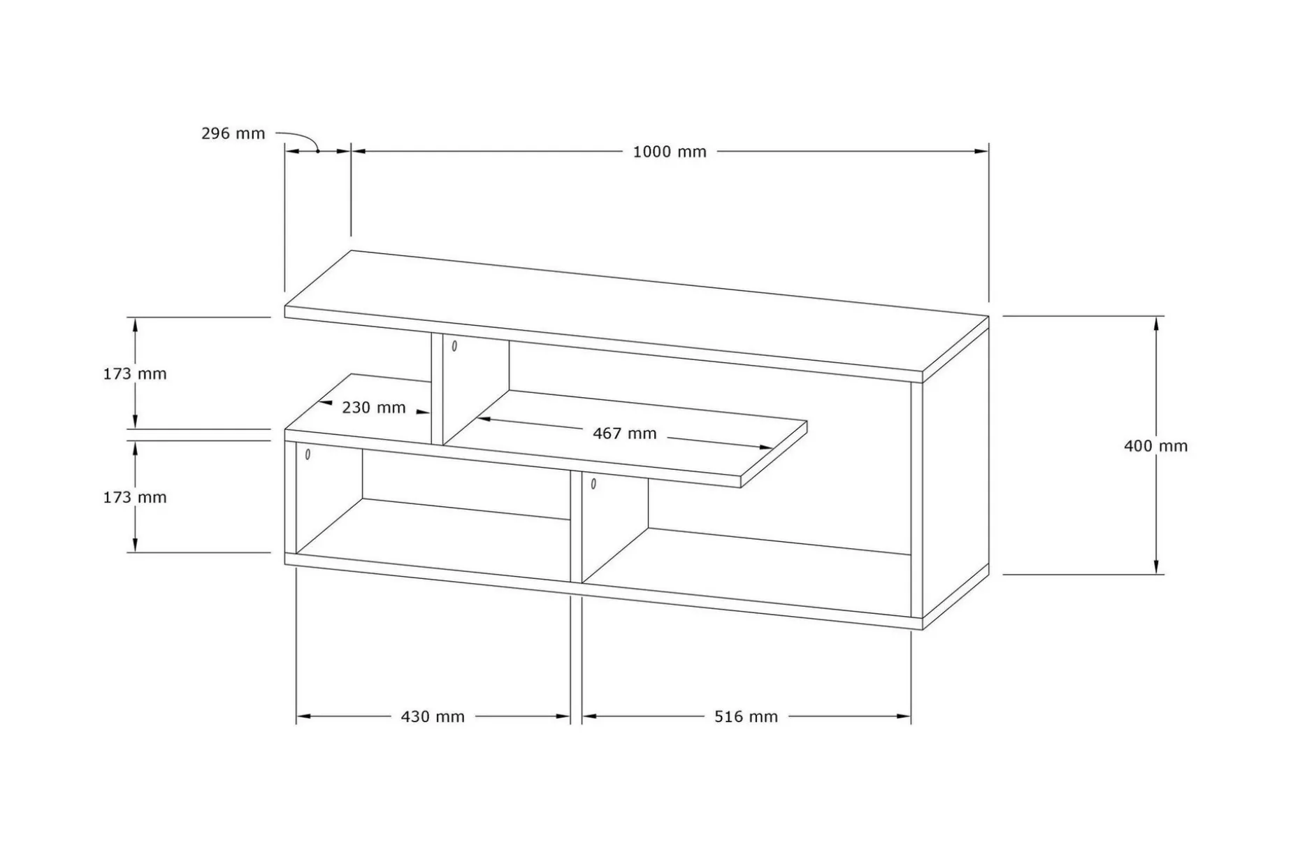 Rinorea Tv-bänk 100x40 cm
