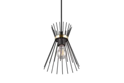 Rod Taklampa 1L E27 svart/ guld