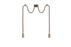 Rope Taklampa 2L E27 antikmässing