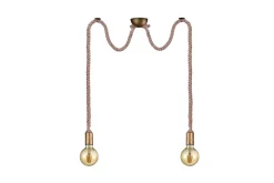 Rope Taklampa 2L E27 antikmässing